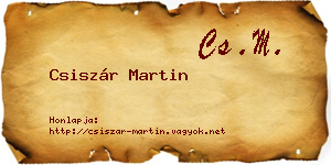 Csiszár Martin névjegykártya