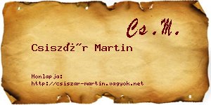 Csiszár Martin névjegykártya