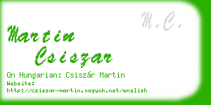martin csiszar business card